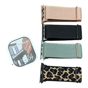 Apple Watch Band Set of 4 Stretchy Nylon‎ Braided Sport Elastic Wristbands New